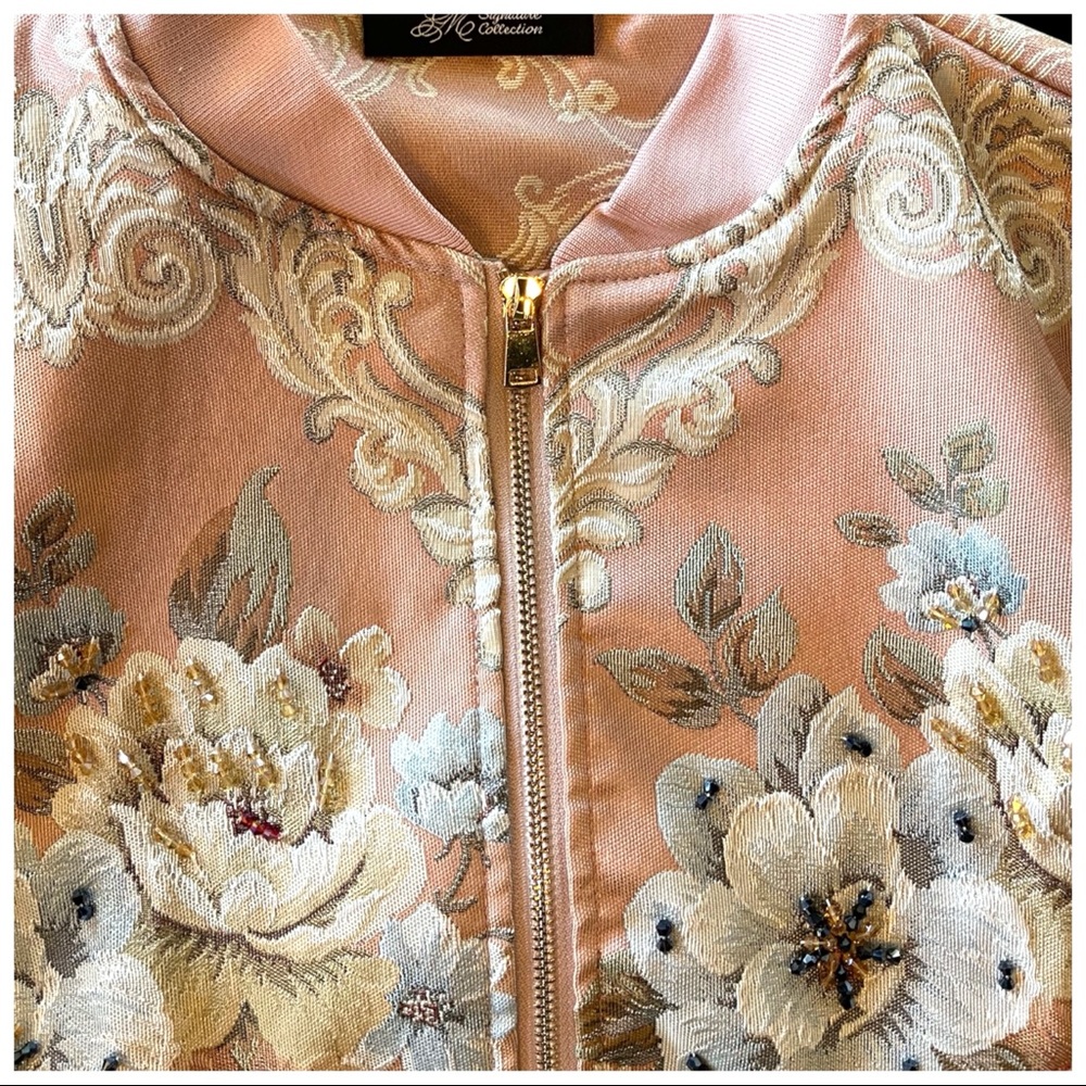 Gorgeous Romantic Embellished Rose Bomber Jacket The Luyzah - Picture 6 of 16